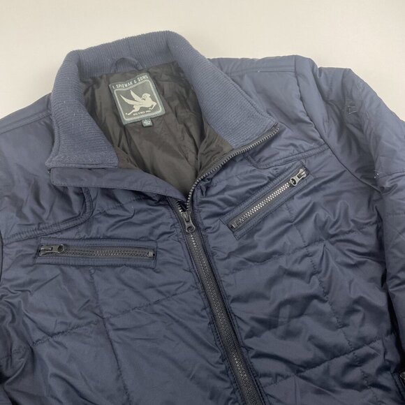 I. Spiewak And Sons Quilted Insulated Jacket Men’s L Black Full Zip Polyester - Picture 1 of 13